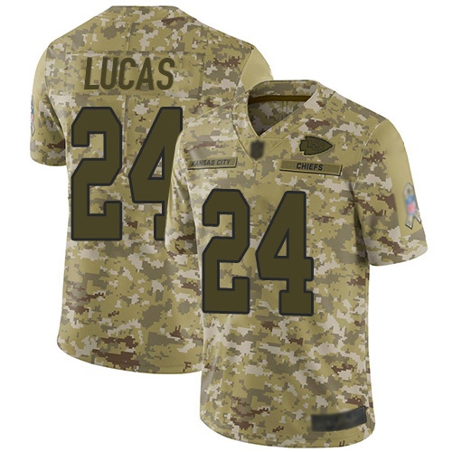 Men Kansas City Chiefs #24 Lucas Jordan Limited Camo 2018 Salute to Service Football Nike NFL Jersey